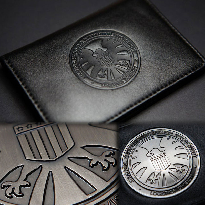 Agents of shield S.H.I.E.L.D. Metal Badge & Leather ID Holder Coulson Wallet